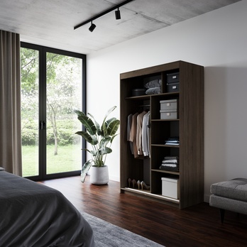 Šatní skříň LYNA čokoládově hnědá 3