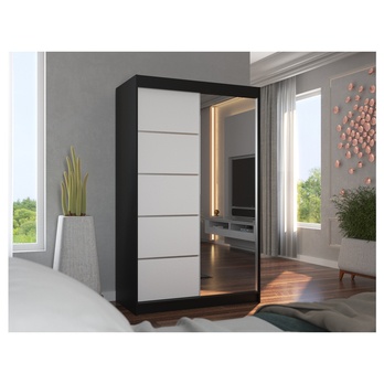 Šatní skříň LYNA černá/bílá 4