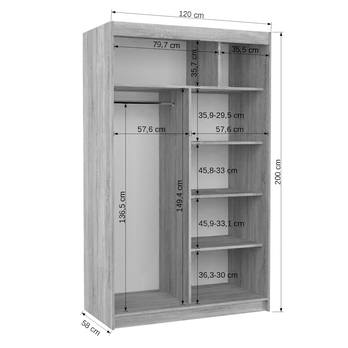 Šatní skříň LYNA černá/bílá 5