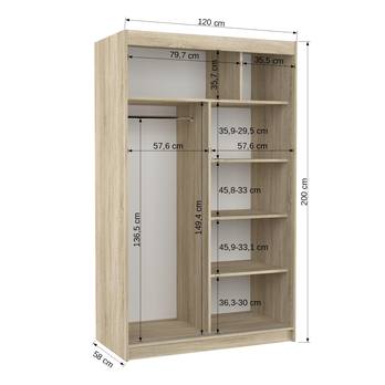Šatní skříň LYNA dub sonoma 5