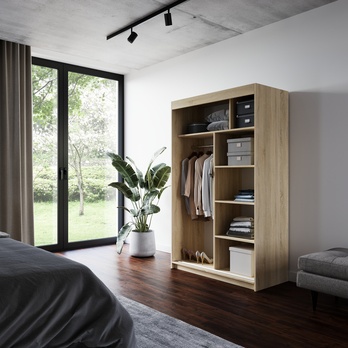 Šatní skříň LYNA dub sonoma/bílá 3