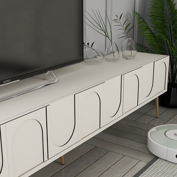 TV komoda LYON krémová/zlatá 4