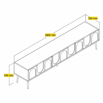 TV komoda LYON krémová/zlatá 5