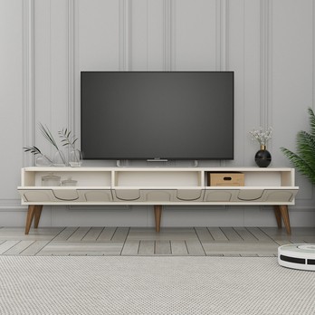 TV komoda LYON krémová/ořech 2