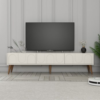 TV komoda LYON krémová/ořech 3