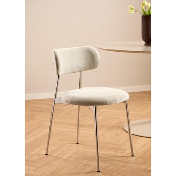 Jídelní židle LYRIC písková/chrom 8