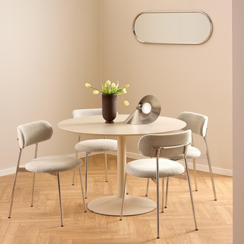 Jídelní židle LYRIC písková/chrom 1