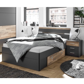 Postel s LED osvětlením MAESTRO 2 dub montana/grafit, 140x200 cm 1