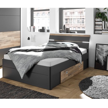 Postel s LED osvětlením MAESTRO 2 dub montana/grafit, 160x200 cm 1