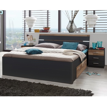 Postel s LED osvětlením MAESTRO 2 dub montana/grafit, 180x200 cm 1