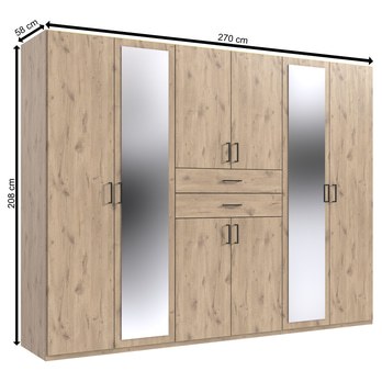 Šatní skříň MAEVE dub viking, šířka 270 cm 3