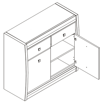 Komoda MALLORCA FR4 ořech tmavý/dub milano 2