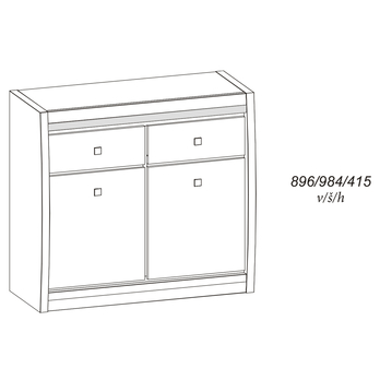 Komoda MALLORCA FR4 ořech tmavý/dub milano 6