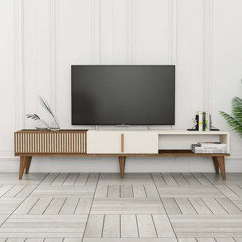 TV komoda  MALOMA 2 ořech/krémová 2