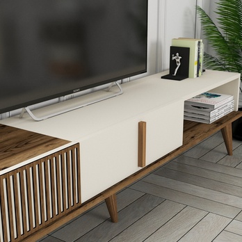 TV komoda  MALOMA 2 ořech/krémová 4