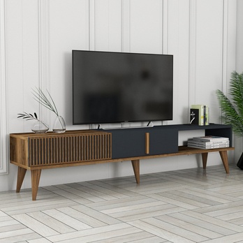 TV komoda  MALOMA 2 ořech/antracitová 1