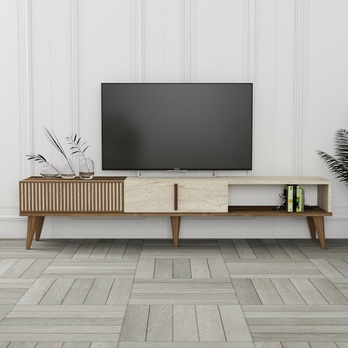 TV komoda  MALOMA 2 ořech/béžová 2