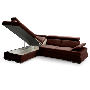 Sedací souprava MALPENSA levá, tmavě hnědá 2