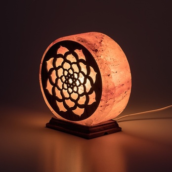 Solná lampa MANDALI oranžová/přírodní 1