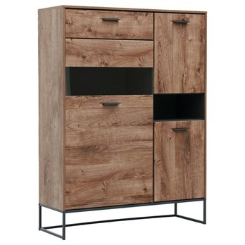 Vitrína MANHATTAN dub havelland cognac/grafit, šířka 110 cm 3