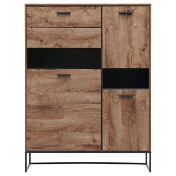 Vitrína MANHATTAN dub havelland cognac/grafit, šířka 110 cm 5