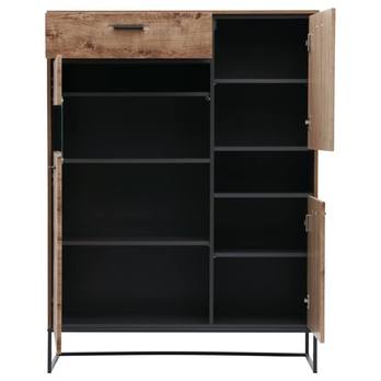 Vitrína MANHATTAN dub havelland cognac/grafit, šířka 110 cm 6