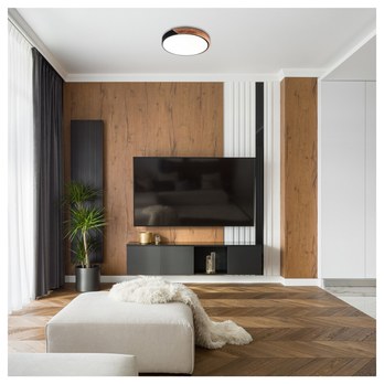 Stropní LED svítidlo MAPLE černá/přírodní 1