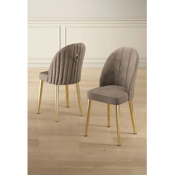 Jídelní židle  MARA hnědá/zlatá, set 2 ks 1