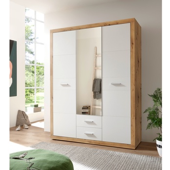 Šatní skříň MARA dub artisan/bílá 1
