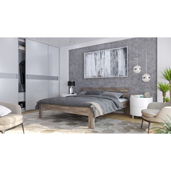 Postel MARIA II buk olej šedá, 180x200 cm 1