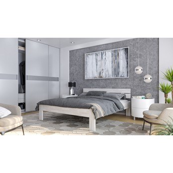 Postel MARIA II buk olej bílá, 180x200 cm 1