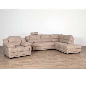 Sedací souprava MARICELA pravá, světle hnědá 1