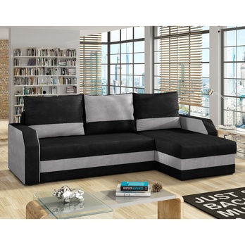 Sedací souprava MARIE světle šedá/černá 1