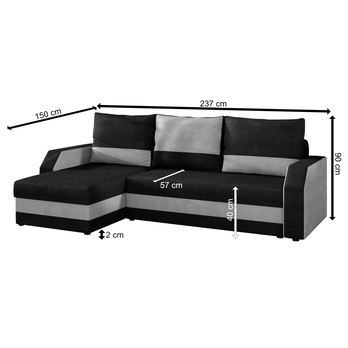 Sedací souprava MARIE světle šedá/černá 5