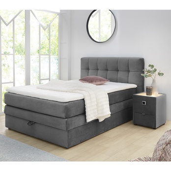 Postel boxspring MARILYN tmavě šedá 1