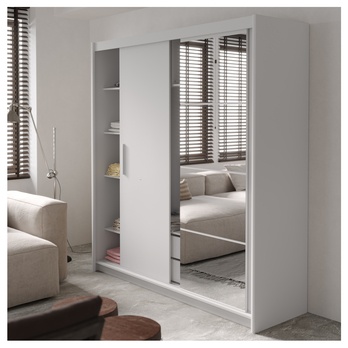 Šatní skříň  MARIO II bílá, šířka 240 cm 1