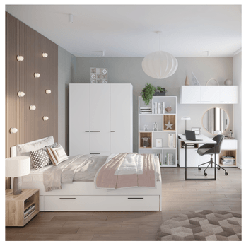 Šatní skříň MARLOW bílá, šířka 135 cm 1