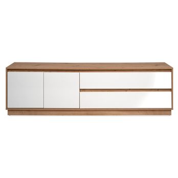 TV stolek MARMION dub artisan/bílá vysoký lesk 2