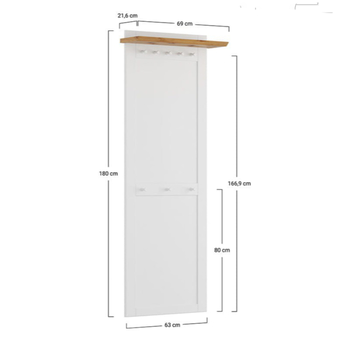 Předsíňový panel MARON bílá/tabák 3