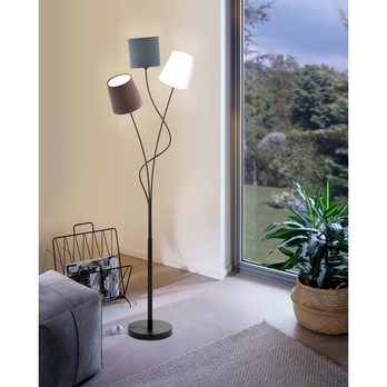 Stojací lampa MARONDA černá/antracitová/bílá 1