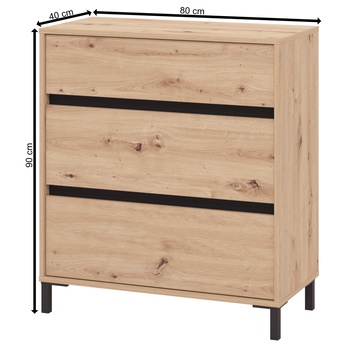 Komoda MARRON I dub artisan/matná černá 6