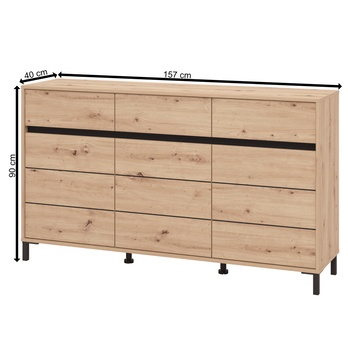 Komoda MARRON III dub artisan/matná černá 6