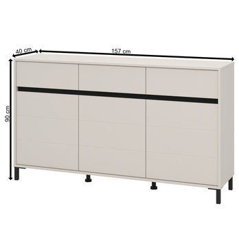 Komoda MARRON III kašmírová/matná černá 6