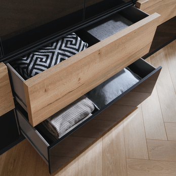 Šatní skříň MARSHA šedá/dub halifax 3