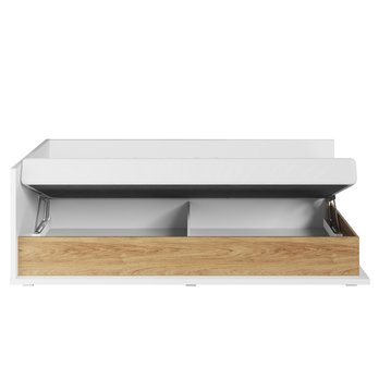 Postel s matrací MASSI 09 levá, dub hikora/bílá, 90x200 cm 3