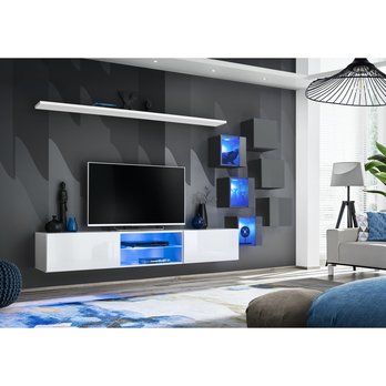 TV komoda MATCH TV3 bílá/bílá vysoký lesk 1