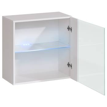 Nástěnná vitrína MATCH W3 bílá/bílá vysoký lesk 1