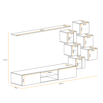 Obývací stěna MATCH XXI černá/bílá 2