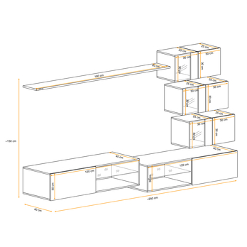 Obývací stěna  MATCH XXIV grafitová/černá 2