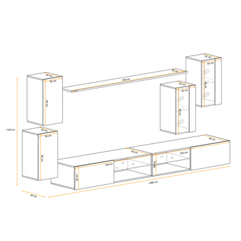 Obývací stěna MATCH XXV černá 2